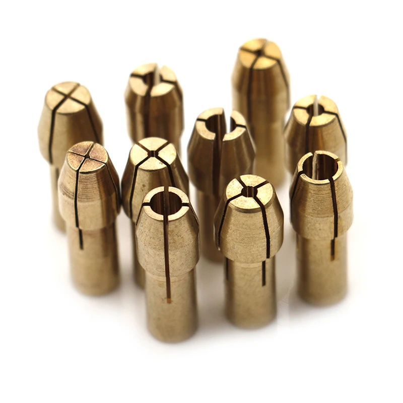 

10Pcs Electric Grinding Bit Holder Mini Drill Brass Drill Chuck Collet Bits 0.5-3.2mm 4.8mm Shank For Rotary Tool