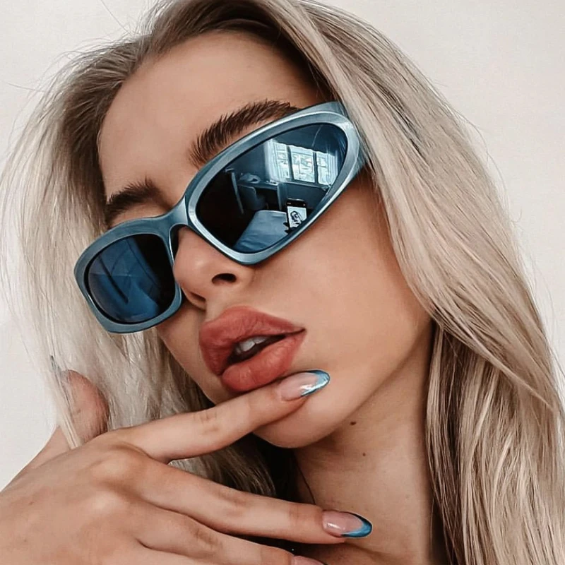 Y2k Klassische Punk Wrap-Around Vintage Sonnenbrille für Damen und Herren Luxusmarken-Designer Sonnenbrillen Mode Sport Eyewear Goggles – Detail 2