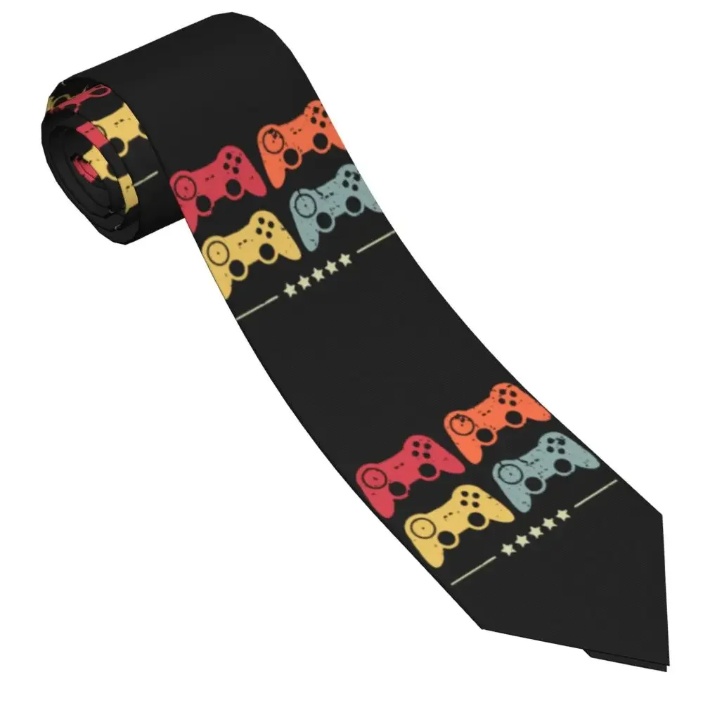 

Галстук для мужчин и женщин, винтажный Ретро-галстук из полиэстера, для узких игровых контроллеров 8 см, аксессуары для рубашек