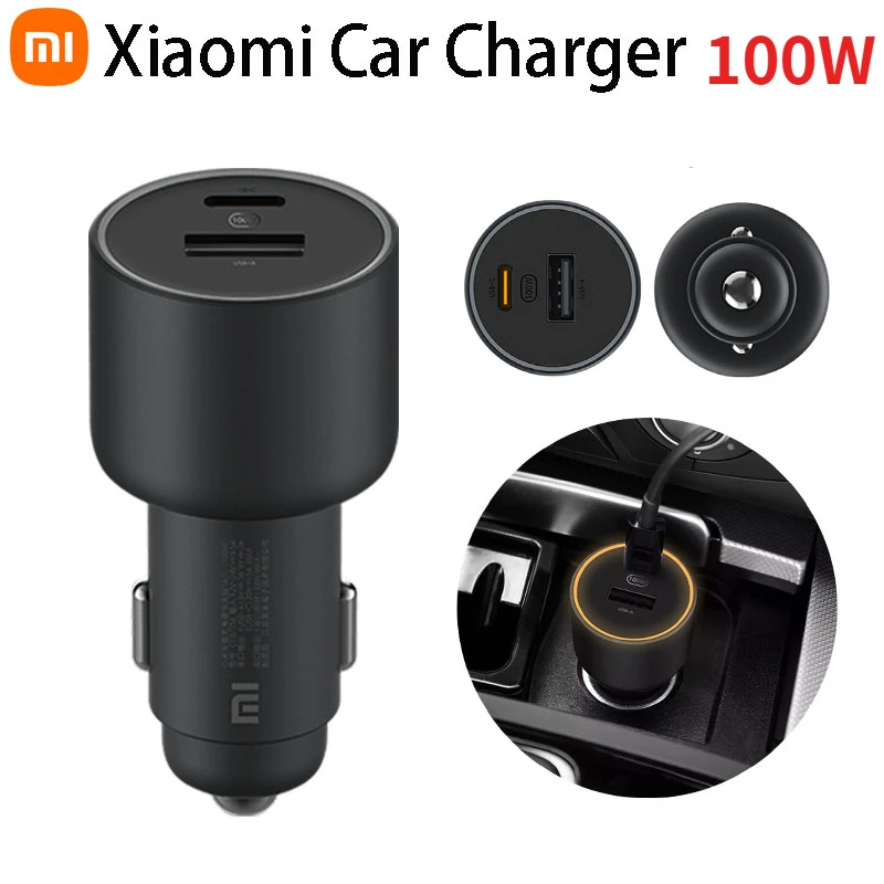 샤오미 미 차량용 충전기 고속 충전 듀얼 포트 USB-A USB-C 스마트 장치, 조명 효과 디스플레이와 완벽하게 호환, 100W MAX 1A1C 샤오미 미 차량용 충전기 고속 충전 듀얼 포트 USB-A USB-C 스마트 장치, 조명 효과 디스플레이와 완벽하게 호환, 100W MAX 1A1C