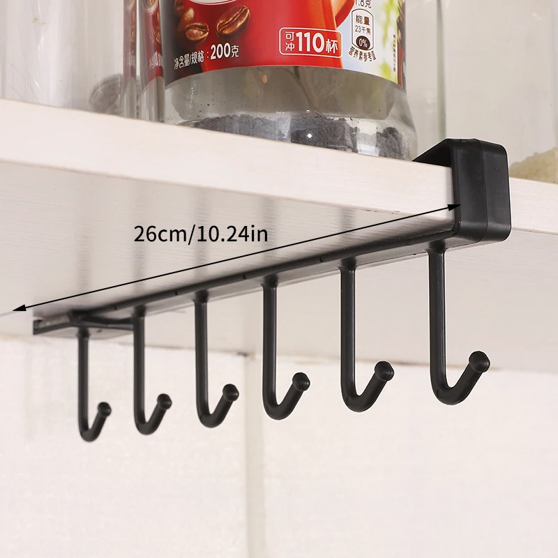 Kitchen Storage Rack Kitchen Organizer Kitchen Organizer Rack Cabinet Organizer Shelves Bathroom Shelf Wall Mounted Hook Rack Towel Hook Rack Clothing Organizer 6 Hooks Storage Shelf Plastic Under Shelves Hanging Rack Utensils Holder Wardrobe Kitchen Bathroom Organizer Home Accessories
