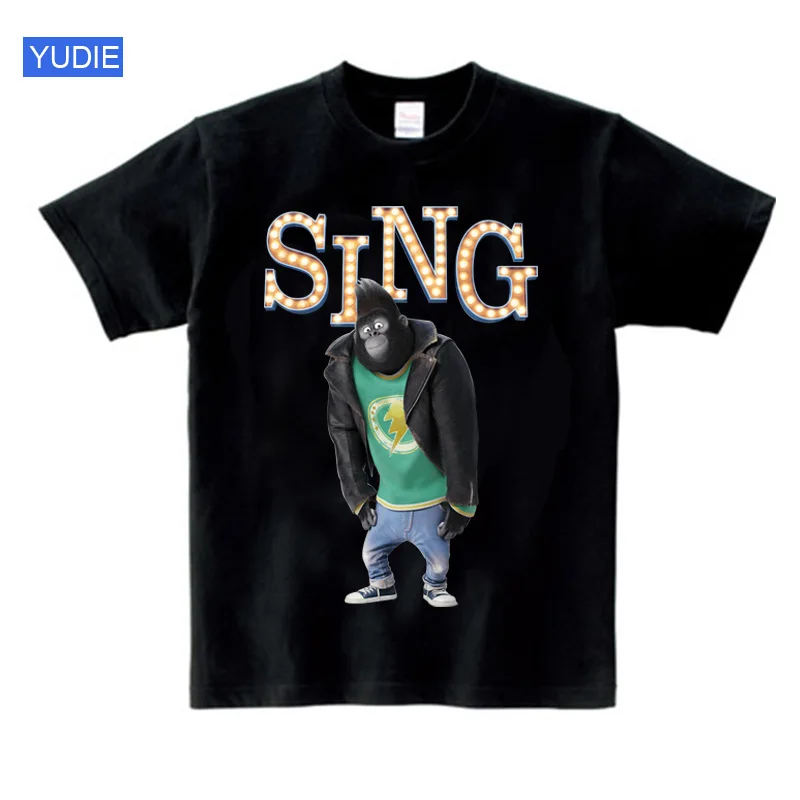Sing Film Magliette Sing Kids Party Shirt Johnny Gorilla Shirt Bambini Summer T Shirt Ragazzi Ragazze Bambini Teen Boys Shirt Bambini