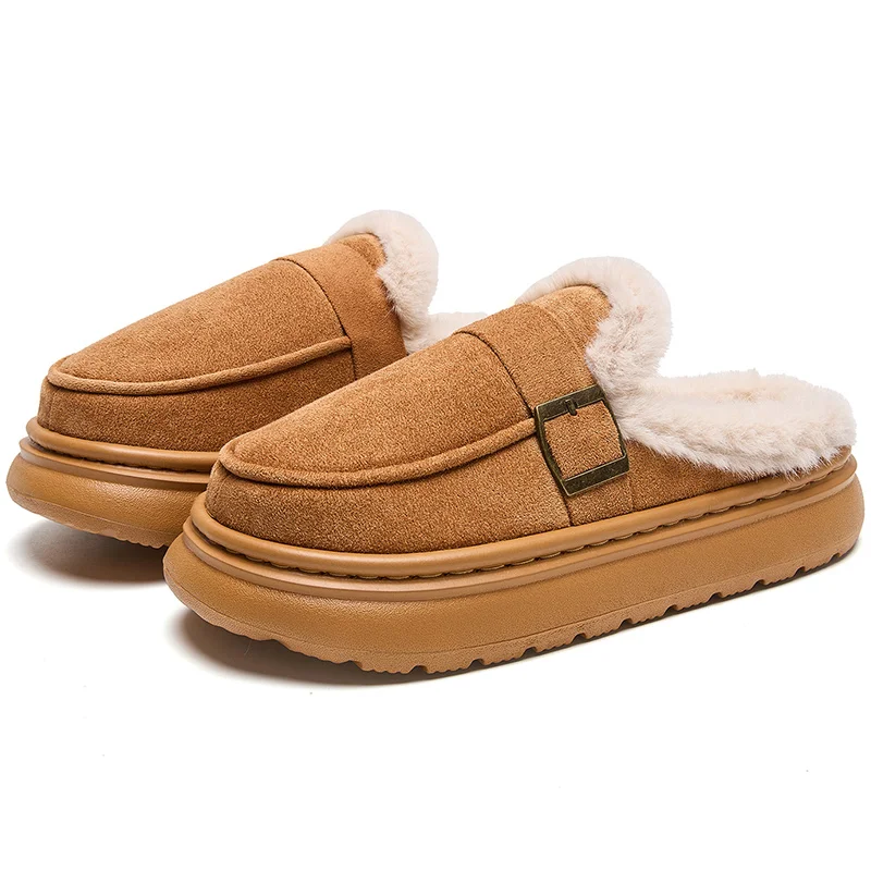 Boots 2025 New Winter Shoes For Woman Fur Boots Winter Footwear Women's Black Ankle Snow Botas Mujer Slip On Brown Boots Women