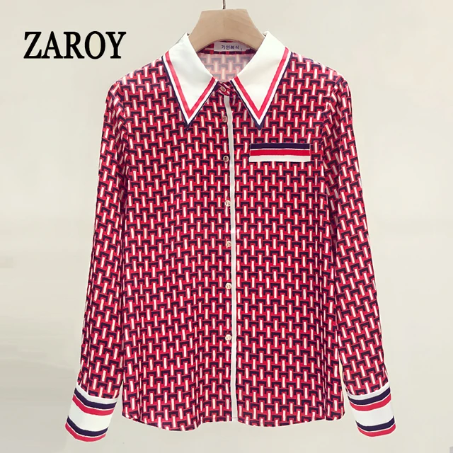ZAROY Chemises de Luxe de Haute Qualité pour Femme, Blouses de Bureau à Manches Longues pour l'Automne 1
