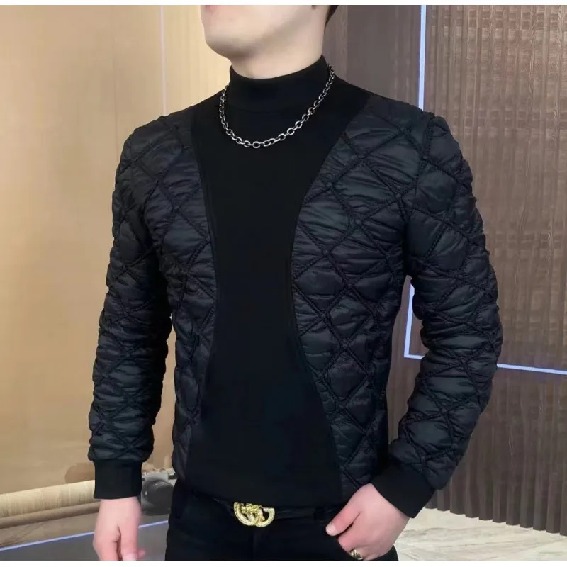 

Зимние Топы, мужские водолазки, Стильный пуловер, облегающие роскошные черные футболки, женская одежда, бархатный джемпер, необычная одежда