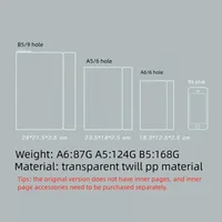A6 A5 Six-hole B5 Nine-hole Notebook Loose Leaf Ring Binder Folder Transparent Twill Pp Binder Cover WJJ01 6