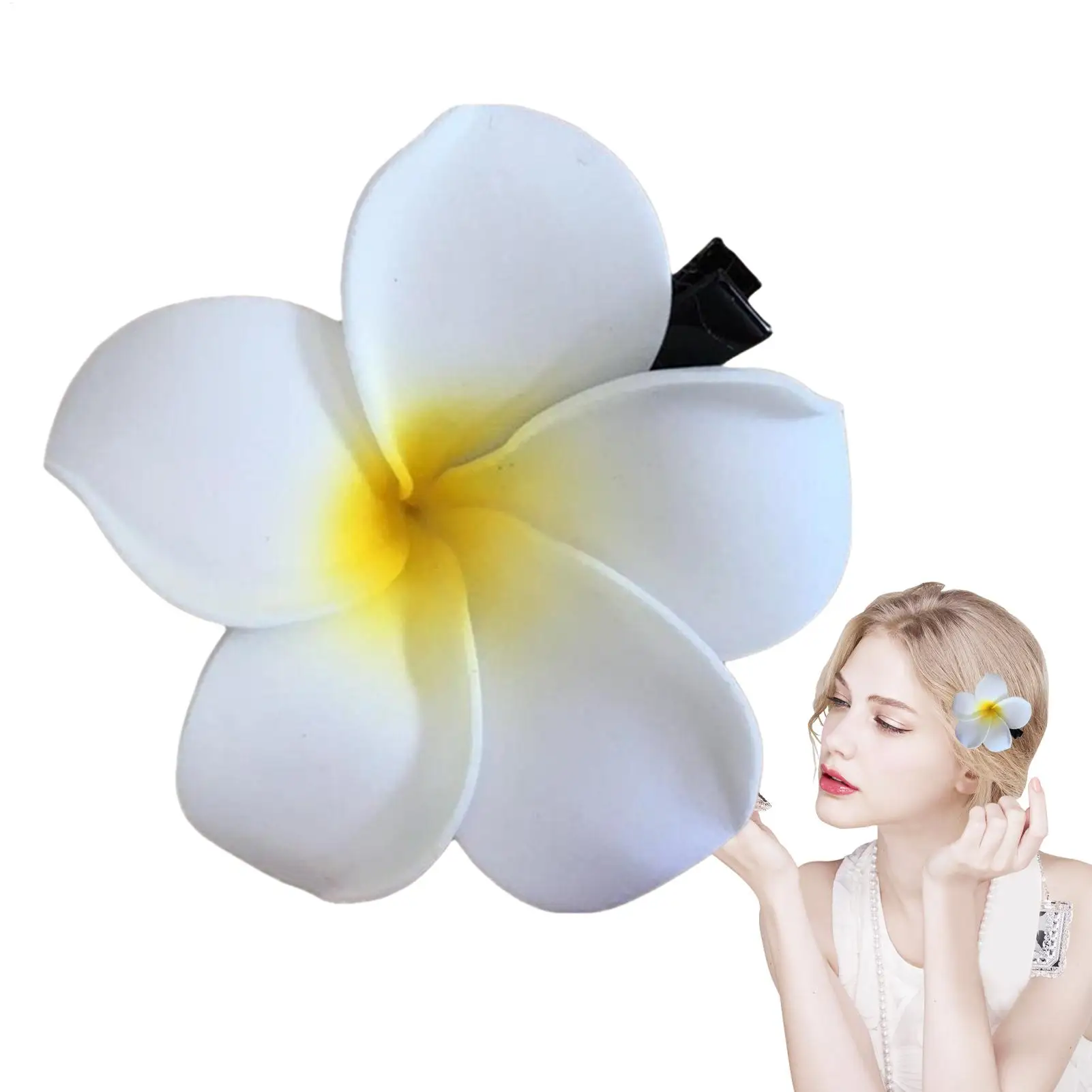Plumeria Haarspange Frangipani Haarklammer für Hochzeiten Niedliche Plumeria-Blumen Haarclips Kleine Frangipani Haaraccessoires Clips – Detail 2