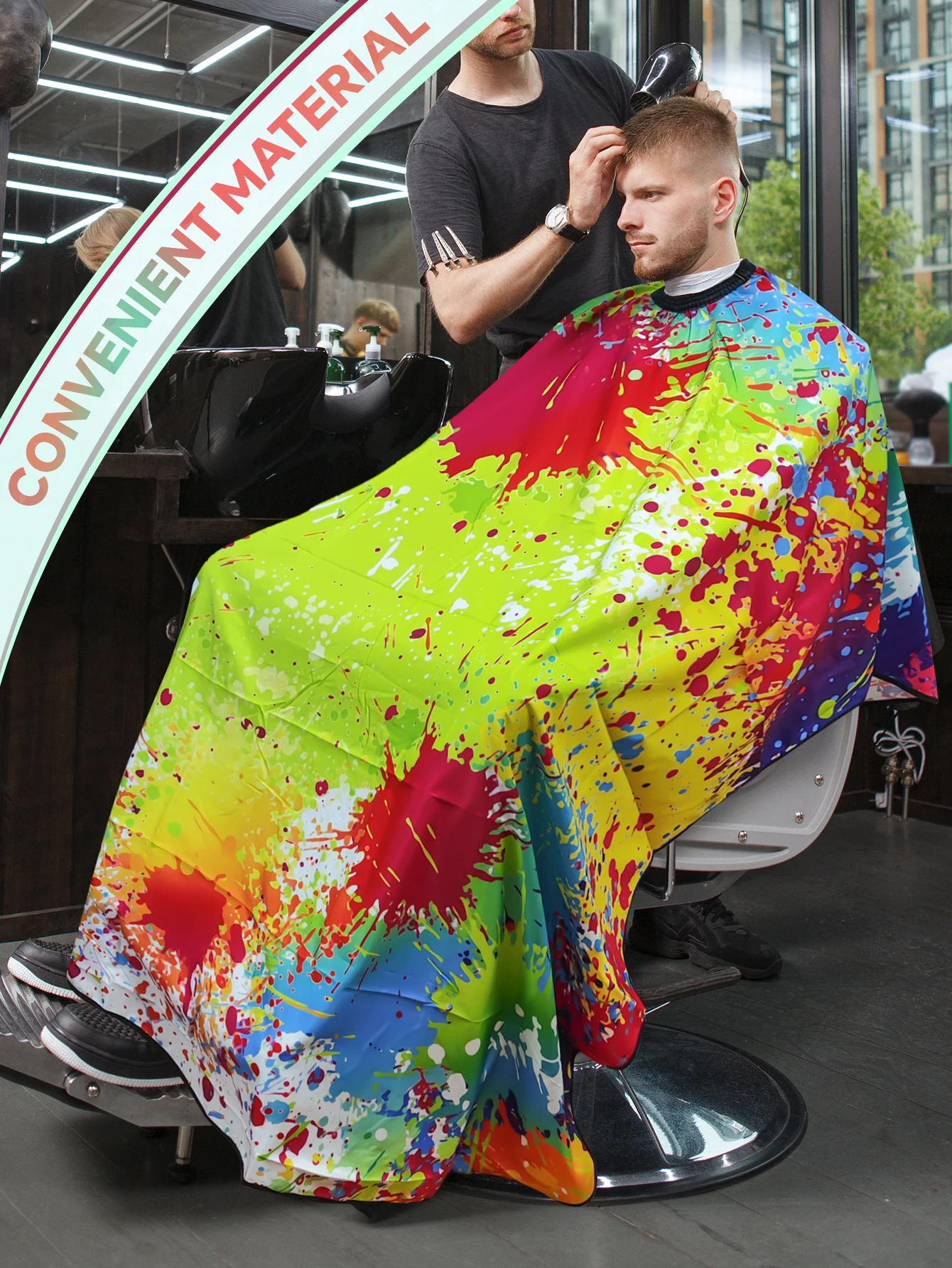 전문 이발사 케이프 방수 및 정전기 방지 헤어컷 천 스타일링 케이프 미용실 앞치마