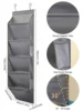 1pcs 5-Layer Over The Door Hanging Shoe Organizer, Gray Non-Woven Fabric Shoe Storage Hanging Bag,Hanging Shoe Rack 6