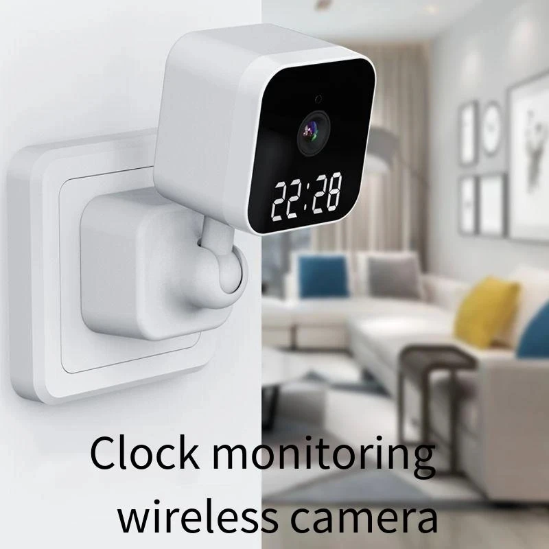 Indoors Thermometer Wifi Mini Camera With Dual Alarm Clock Motion Detection  HD 1080P Home Video Surveillance Clock Baby Monitor - AliExpress