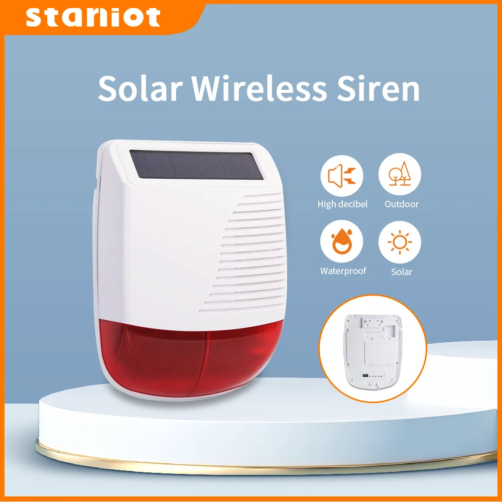 433mhz High Decibel Outdoor Solar Wireless Siren Loudspeaker Waterproof