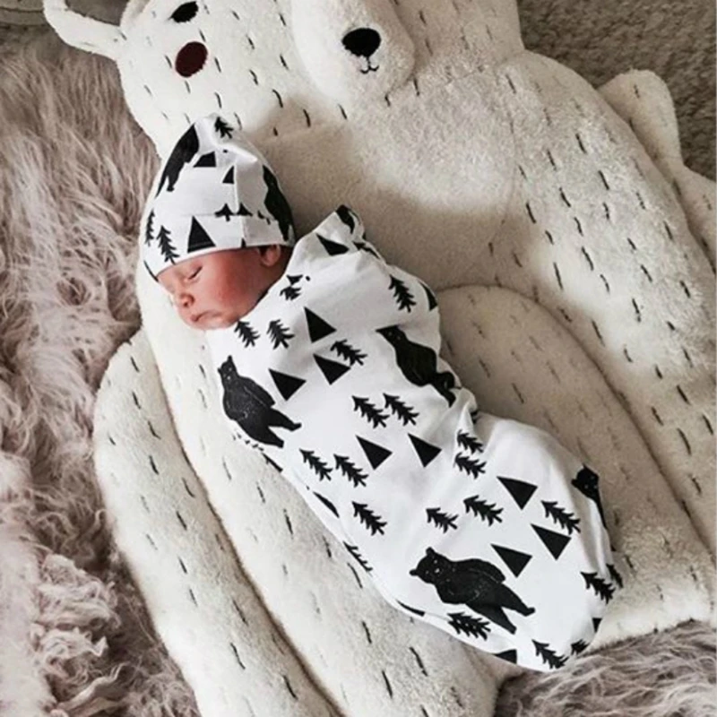 Newborn Photo Props Wraps&Photography Blanket Hat DIY Infant Photo Blanket Swaddle Photography Props Wraps for Girl Boy