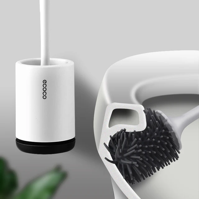 Szilikon Wc -Kefe Mélyen Tisztítóbb Puha Sörték Fürdőszoba Kefe Tartó Készlet Falfüggő Háztartás Rugalmas Tisztító - Image 3