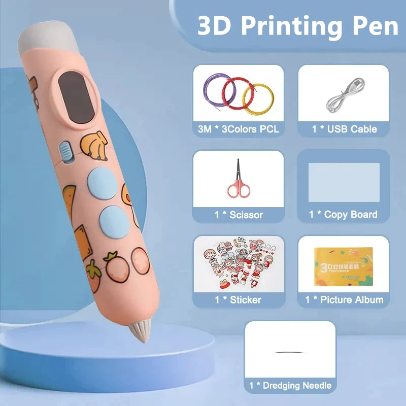3D Pen Professional Educational Toy Printing for Kids Low Temperature Free Pcl Filament