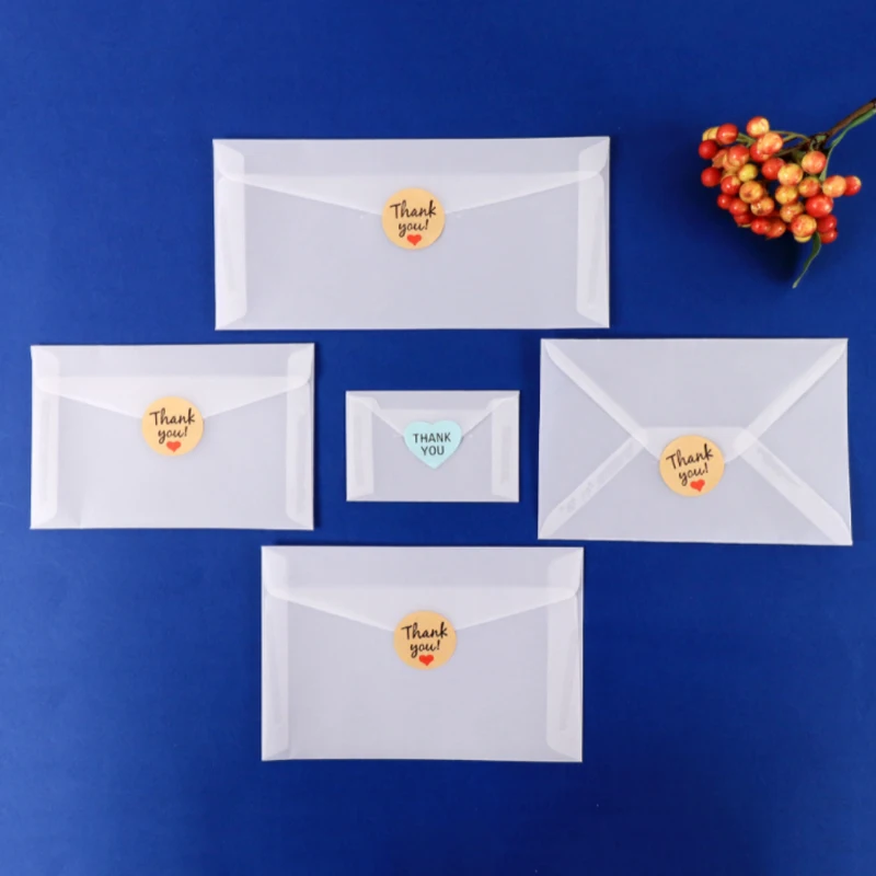 50pcs blank translucent envelope accept customization Transparent sulfuric acid paper envelope postcard antique