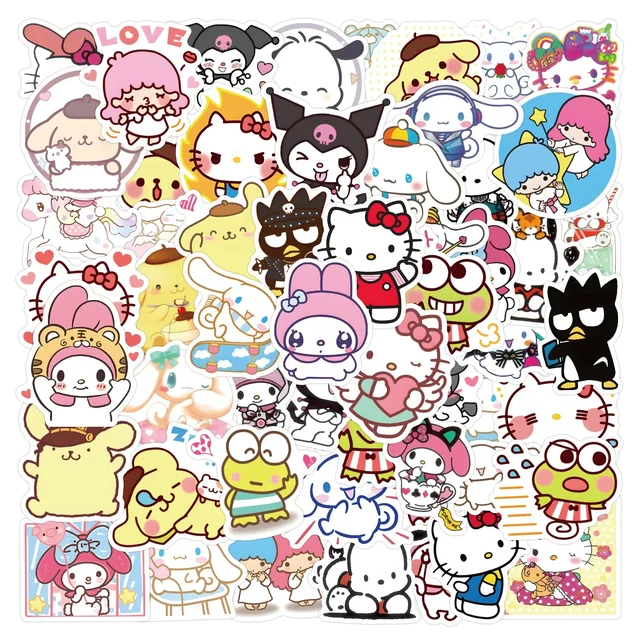 Adesivi Kawaii My Melody E Hello Kitty - Set Da 5 Fogli Decorativi Per Bambini - Foto 4