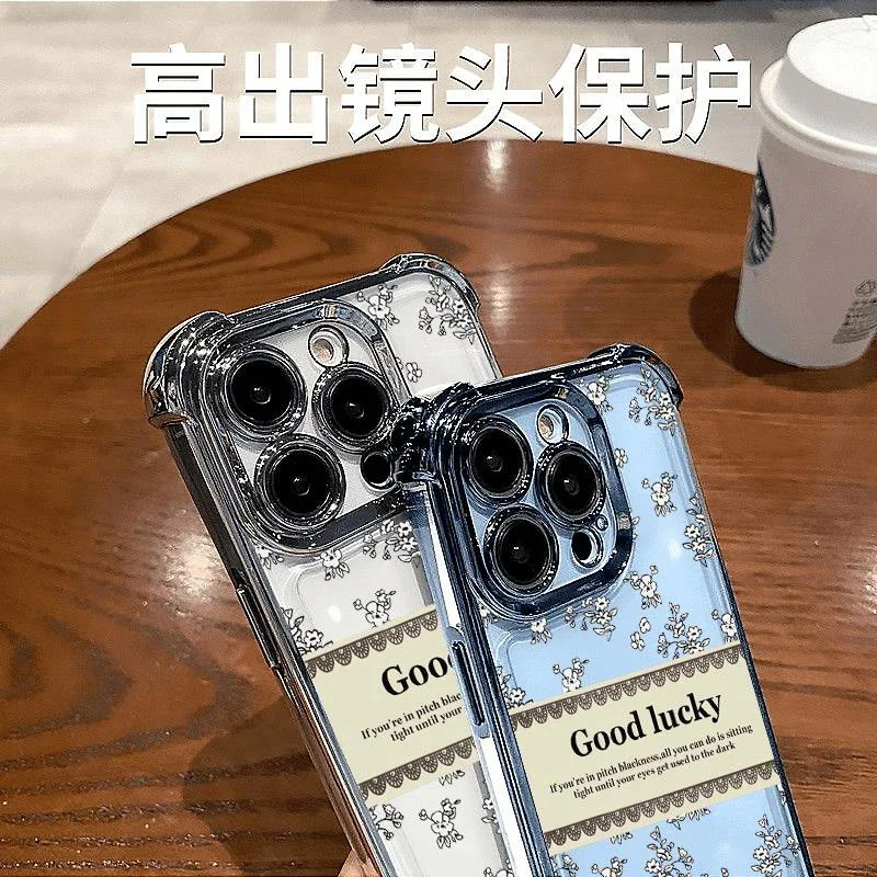 Good Lucky Butterfly Electroplate Shockproof Clear Phone Case