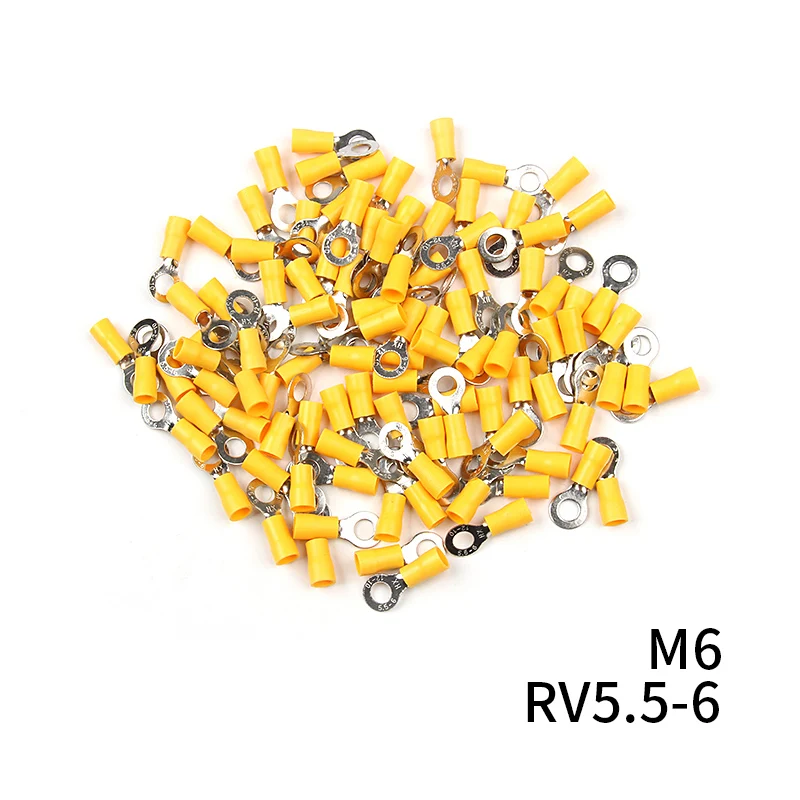 Description Picture 5 of item100/50/10Pcs Yellow RV5.5 M4-M8 Ring Crimp Terminal Insulated Electrical Cable Wire Connector 12-10AWG