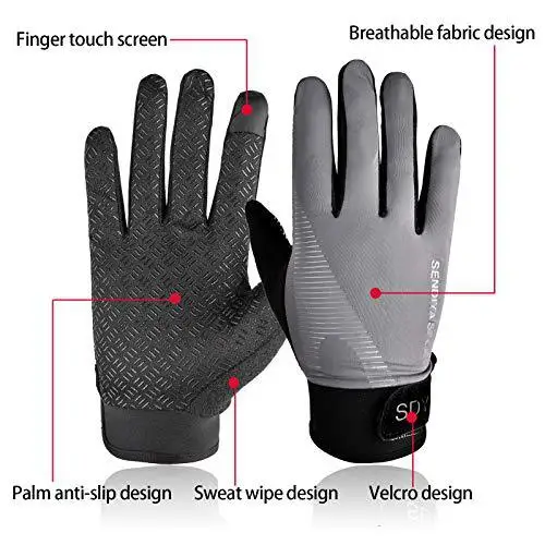 Summer Sunscreen Gloves Cycling Ice Silk Breathable Quick- Drying Soft Thin Outdoor Sports Fishing Non-slip Touch Screen Gloves