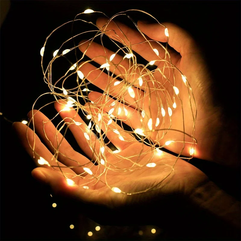 AmmToo 10 Pack Waterproof Mini Fairy Lights Copper With 3 Speed Modes for Christmas Decorations and Outdoor Use Battery Powered 4