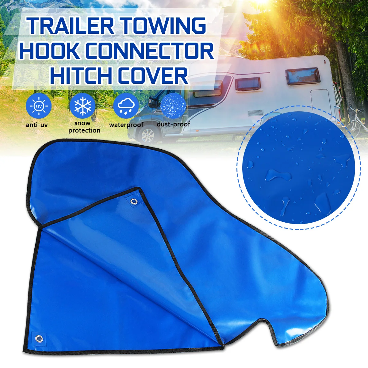 Universal 2 Colors 90x63x17cm Caravan Hitch Cover Waterproof Dustproof Trailer Tow Ball Coupling Lock Cover For RV