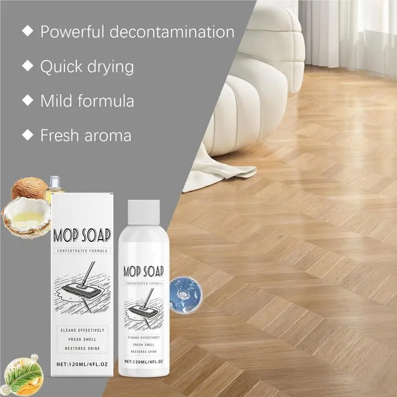 Mop Soap for Floor Cleaning Highly Scented Mop Cleaning Solution Scented Soap Household Supplies Cleaner for Home 120ml