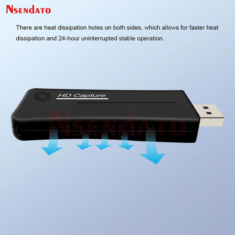 Nsendato UTVF007 USB2.0 To HD Video Catpure Card USB 2.0 HD 1 Way Video Card Converter adapter for Windows XP/Vista/7/8/10