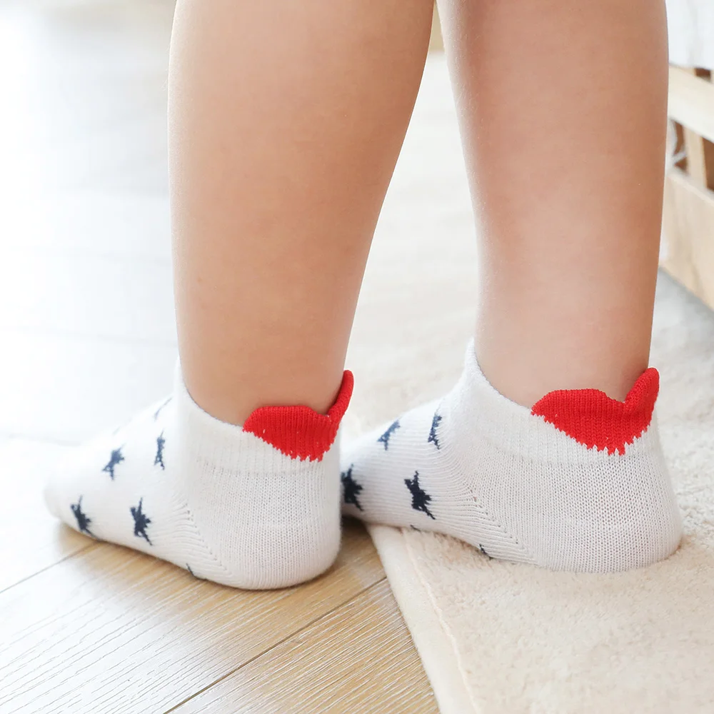 5Pairs/lot 0-12Y Cute Lovely Short Baby Socks Children Sock Red Heart Girls Cotton Mesh Cute Newborn Boy Toddler White Sock 3