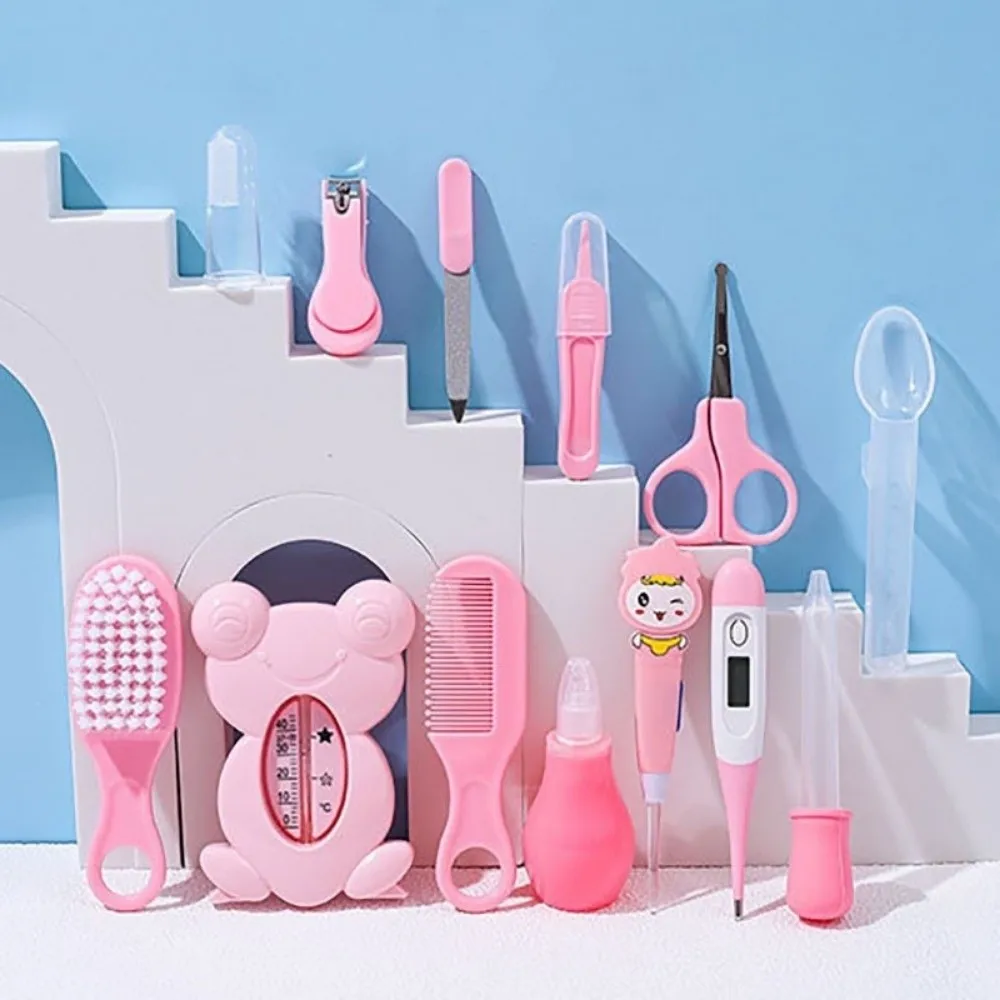13Pcs/Set Multi-functional Baby Care Kit Nasal Aspirator Nail Clipper Newborn Care Essentials Comb Hair Wash Brush