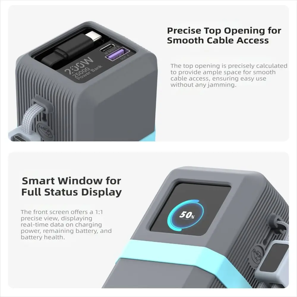 충격 방지 실리콘 케이스 부드러운 방진 보호 커버 UGREEN 200W 25000mAh 보조베터리-PB728용 휴대용 보호 케이스