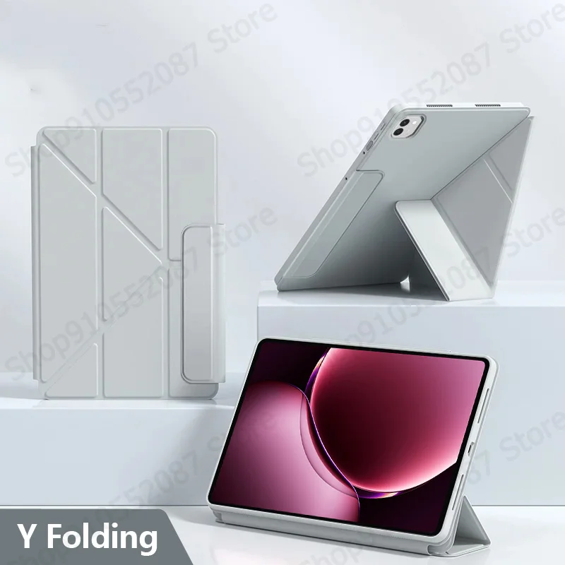 Premium Leather Stand Magnetic Tablet Cover - Smart Fold Design