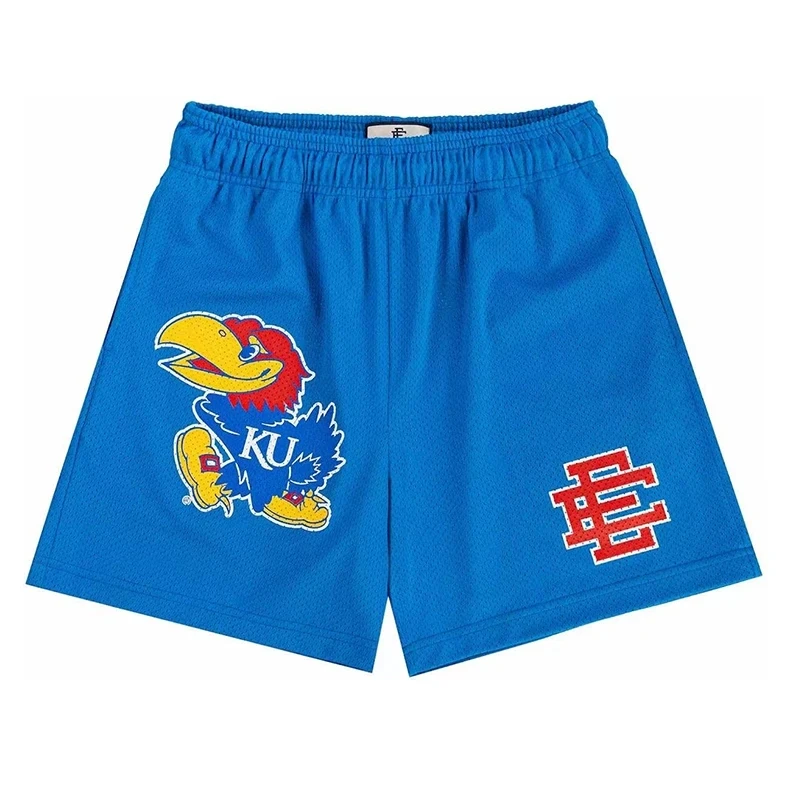 2024 New Summer Eric Emanuel EE Basic Mesh Short Classic Floral Printed Gym Shorts Men's Gym Basketball Sports Casual Shorts 2