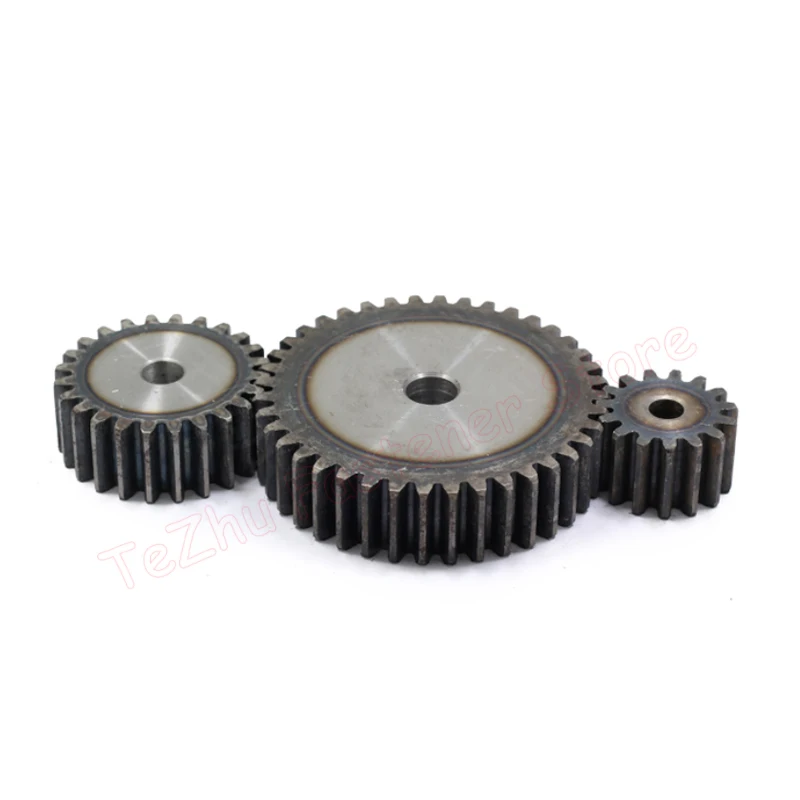 1pc 2M 10T-25T Spur Gear 2 Mod Cylindrical Flat Gear 10 11 12 13 14 15 16 17 18 19 20 21 22 23 24 25 Teeth 45# Steel Hardening