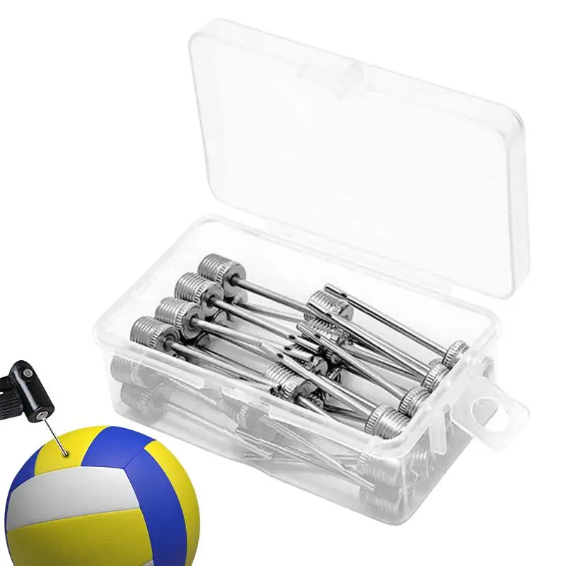 

Air Pump Needles For Balls 35pcs Stainless Steel Basketball Needles For Pump With Storage Box Sports Air Pump Needle Replacement