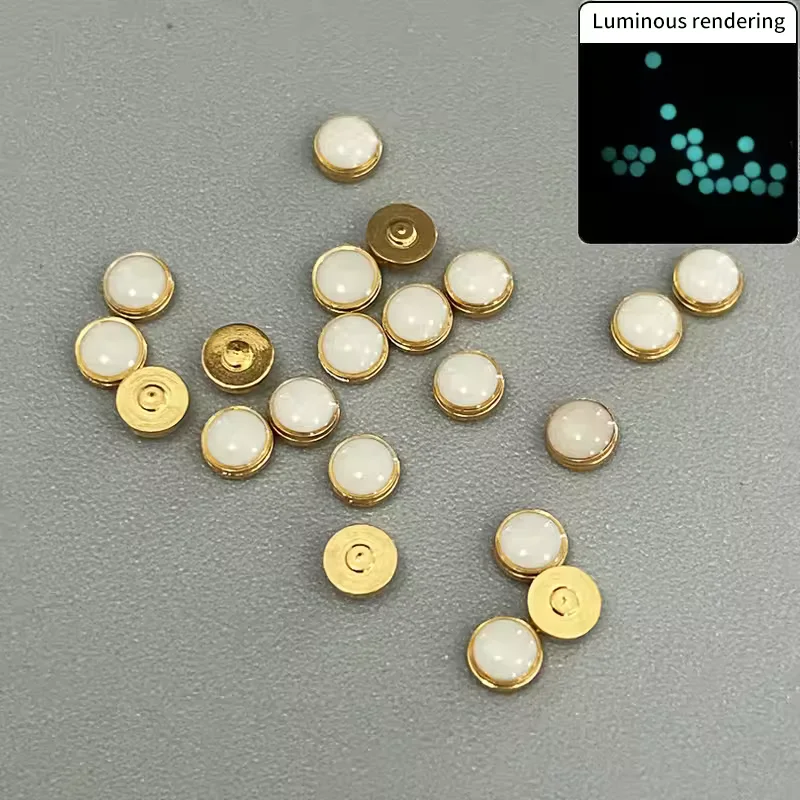 Submariner Beads Blue Green 2pcs Luminous Pip Watch Bezel Insert 12 O&rsquo;Clock Luminous Pearl Dot Mod Parts Replacement Accessorie
