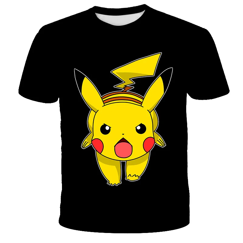 

2024 New Pokmon Pikachu 3D Pokmon T-shirt Boys Girls Cartoon Hip Hop Clothing Summer Kids Baby Short Sleeve Cosplay Costume