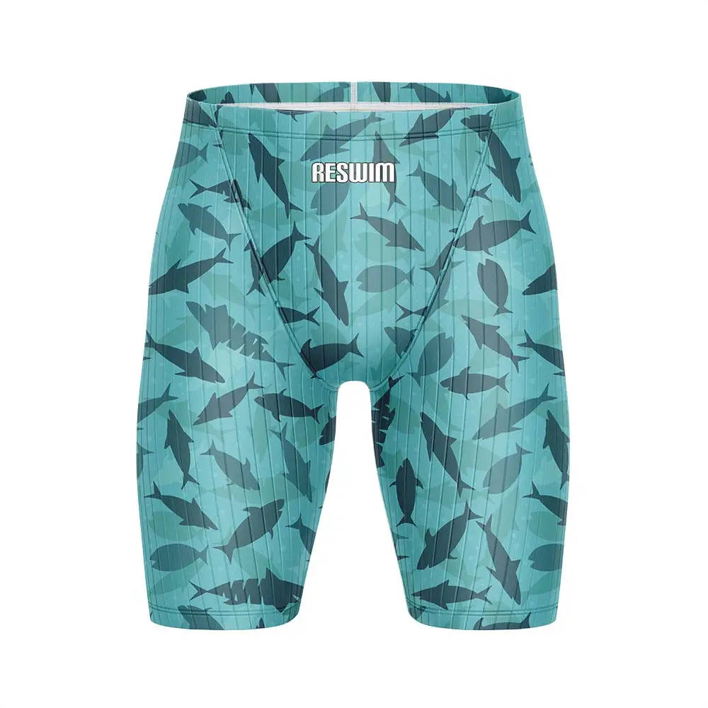 Men Swim Jammer Swimsuit Beach Tights Shorts Athletic Training Swimwear Swimming Trunks Running Surfing Pants Bathing Suit