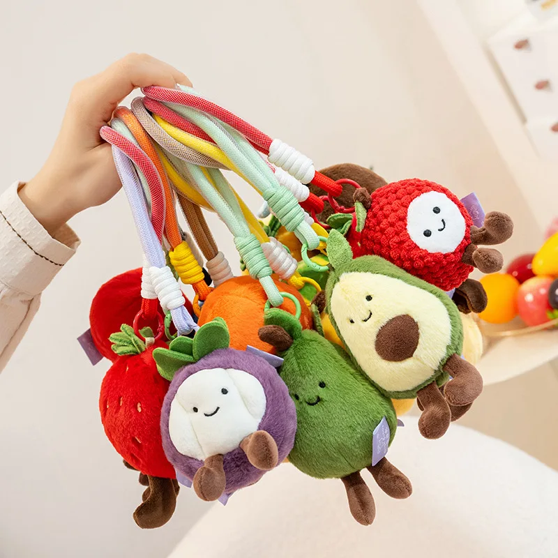 Cute Fruit Plush Keychain Soft Stuffed Toy Bag Ornament For Girls_voghion.com