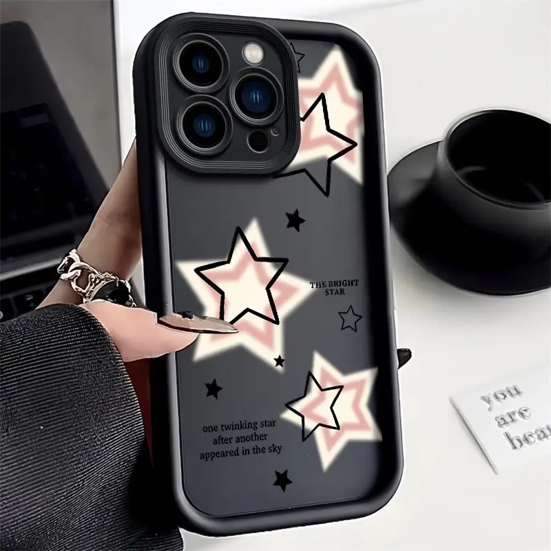 thumbnail image 1 of Bonita funda de silicona con estrellas rosas para iPhone 16, 15, 14 Pro Max, 13, 12, 11 Pro Max, X, XS, XR, 7, 8, 15, 14 Plus, SE 2020, a prueba de golpes, 1 of 4