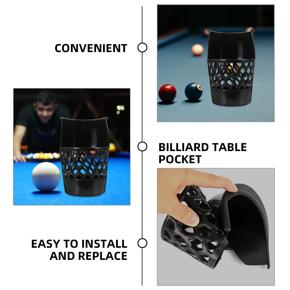 6 Pcs Pool Table Pocket Replacement Parts Billiards Drop Pockets Liner Storage Holder Accessories Durable PP Material Snooker
