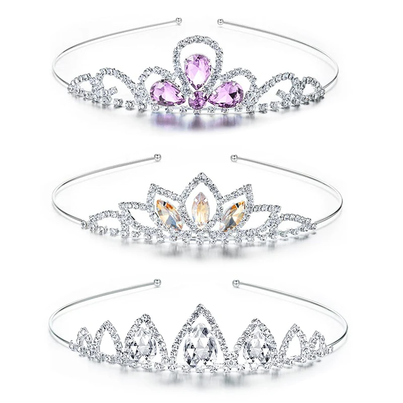 Strass Kristall Tiara Prinzessin Krone Strass Stirnband Mädchen Kronen für Kinder Hochzeit Abschlussball Geburtstag Party Geschenk – Detail 3
