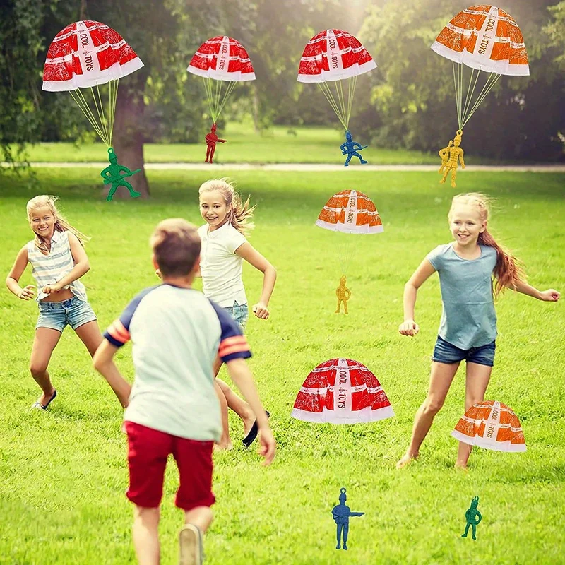 10/100pcs Parachute Toys for Kid, Army Men Action Figures Hand