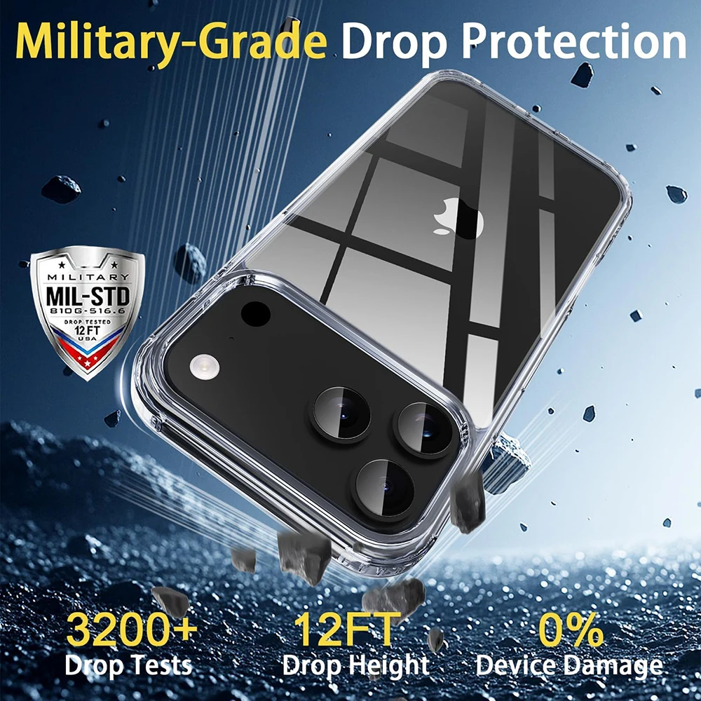 Durable Shockproof Hybrid Case with Clear Acrylic Design