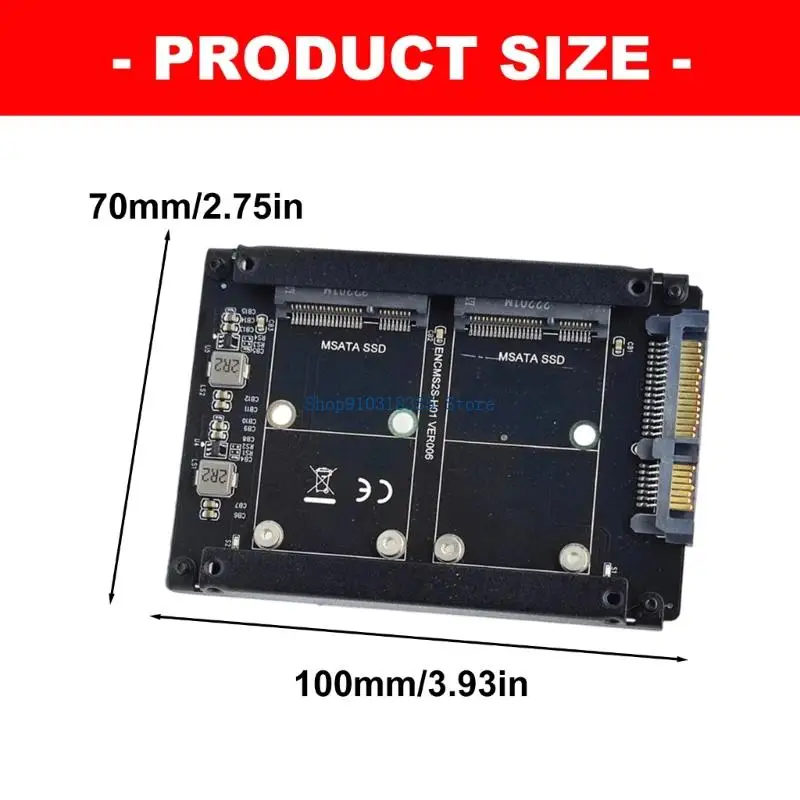 컴퓨터 액세서리 용 6Gbps 이중 mSATA-SATA3.0 변환기 어댑터 카드 컴퓨터 카드 소켓 인클로저