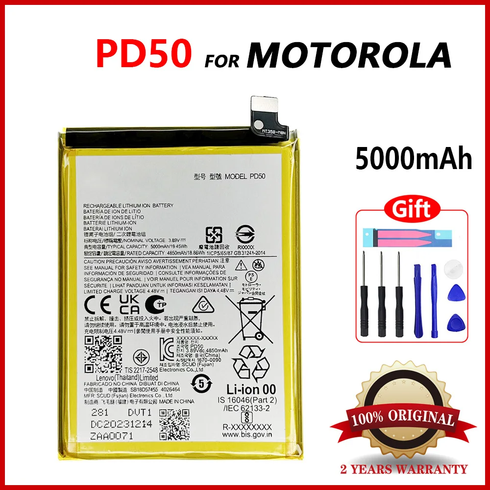 Nuova Batteria Di Ricambio Originale 5000Mah Pd50 Batteria Per Batterie Per Telefoni Cellulari Motorola Pd50 Batteria + Strumenti