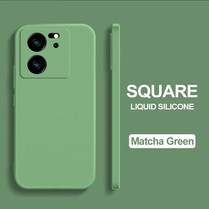Square Liquid Silicone Shockproof Case with Camera Lens Protector