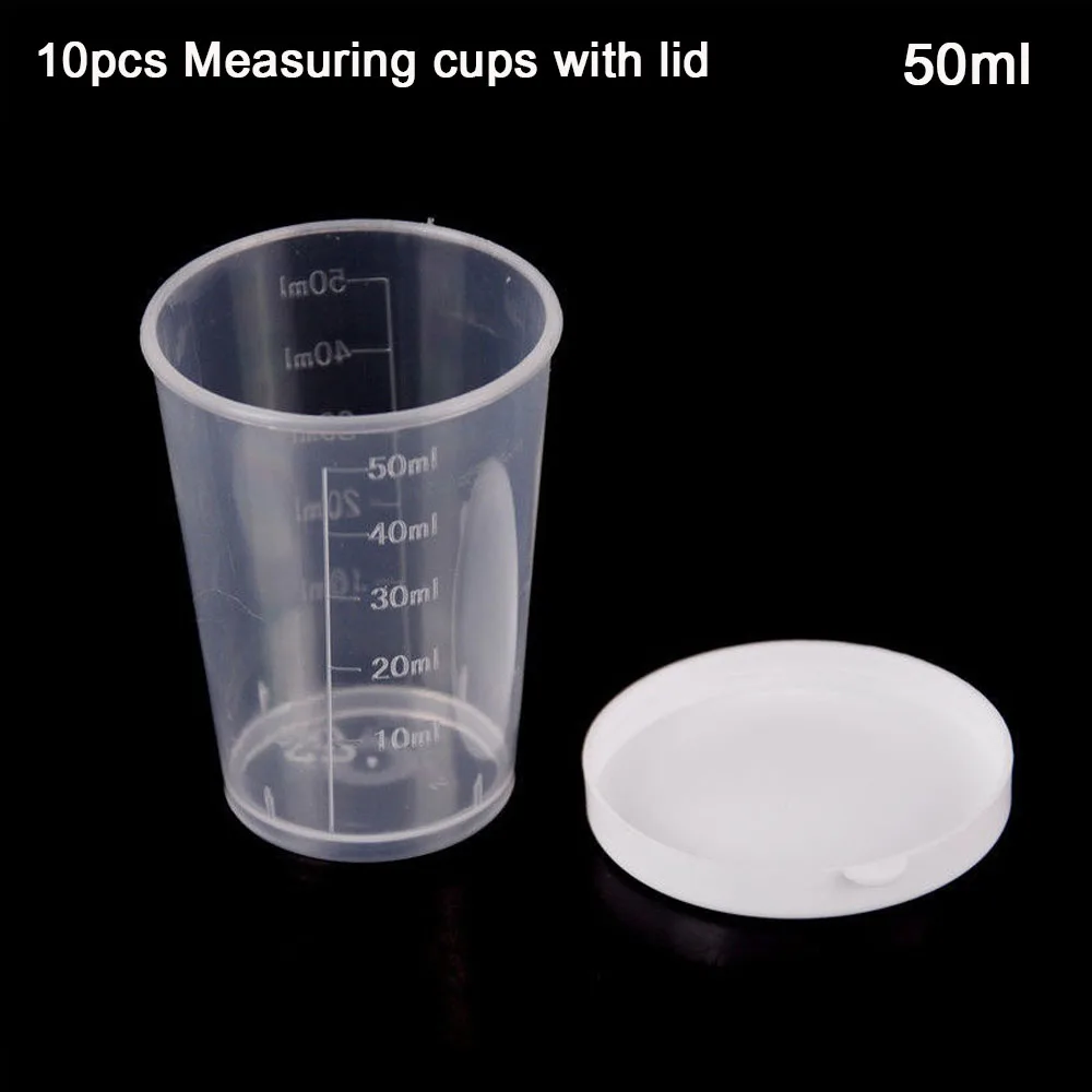 

Liquid Calibration 50ml Plastic Cup Container with Lid Measuring Cups