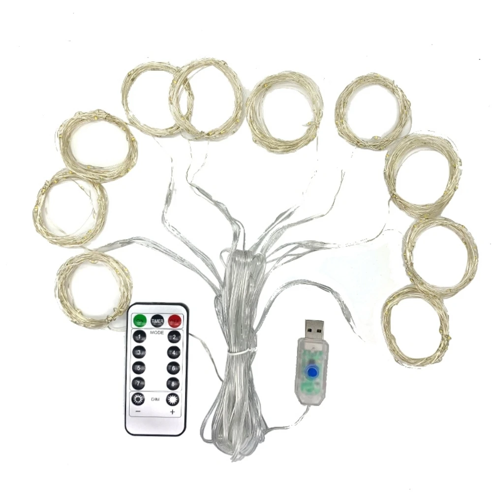 USB-Powered Warm LED Curtain Lights for Festive Home and Wedding Décor