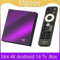UGOOS SK4 Amlogic S905X5M-J Smart TV BOX Android 14 BT5.4 LPDDR4 4G 64G AI-SR AV1 HDR 10+ Телеприставка с поддержкой Dolby Dolby Audio