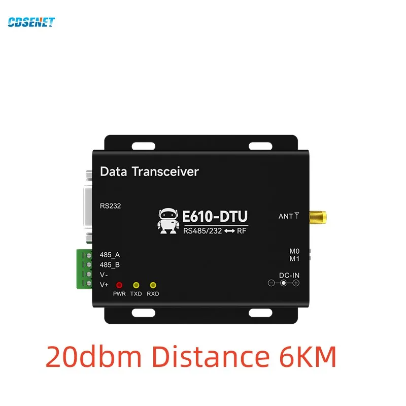 433MHz Wireless Digital Radio CDSENET E610-DTU(433C20) RS232 RS485 20dbm 6KM Unlimited High-speed Continuous Transmission high quality rs485 4 20ma dissolved meter analyzer for wastewater